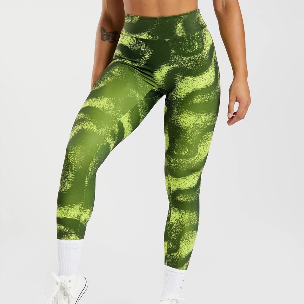 Gymshark Green Patterned Leggings